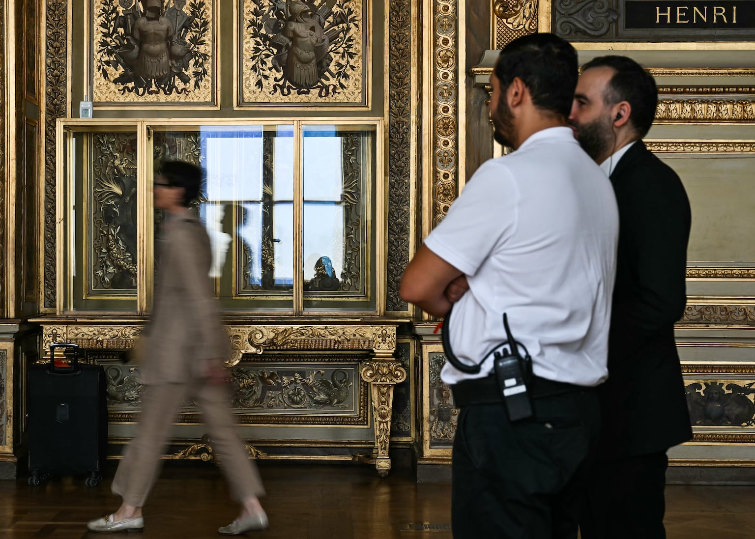 Security improvement is a priority of the decade-long Louvre New Renaissance plan launched last year (Lou Benoist/Pool Photo via AP)