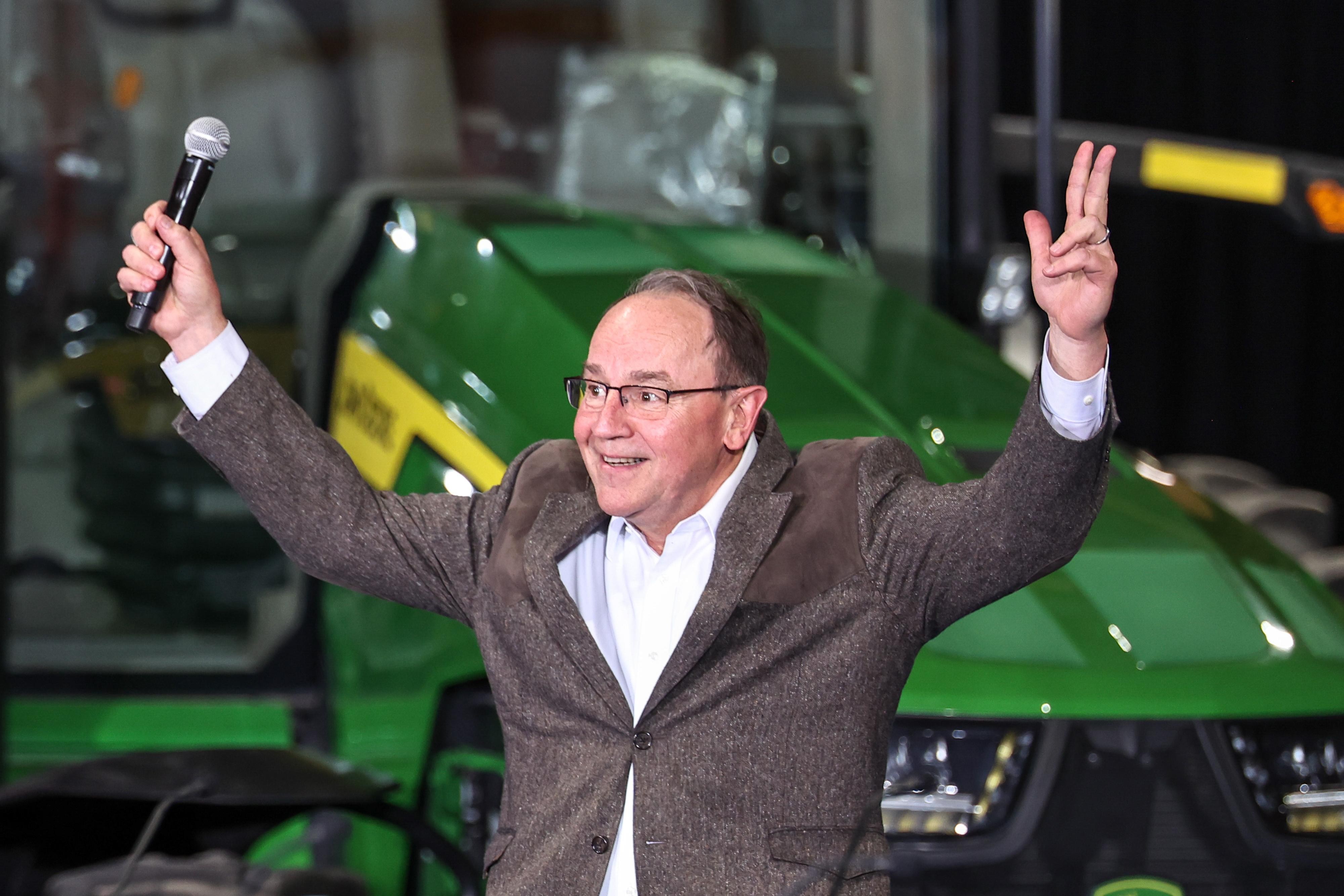 Representative Tom Tiffany, a Republican from Wisconsin, during a roundtable with US President Donald Trump, not pictured, at Custer Farms Inc. in Chippewa Falls, Wisconsin, US, on Friday, June 5, 2026.