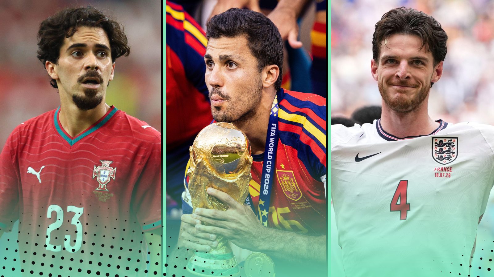 Best midfielders ranked featuring Vitinha, Rodri and Declan Rice