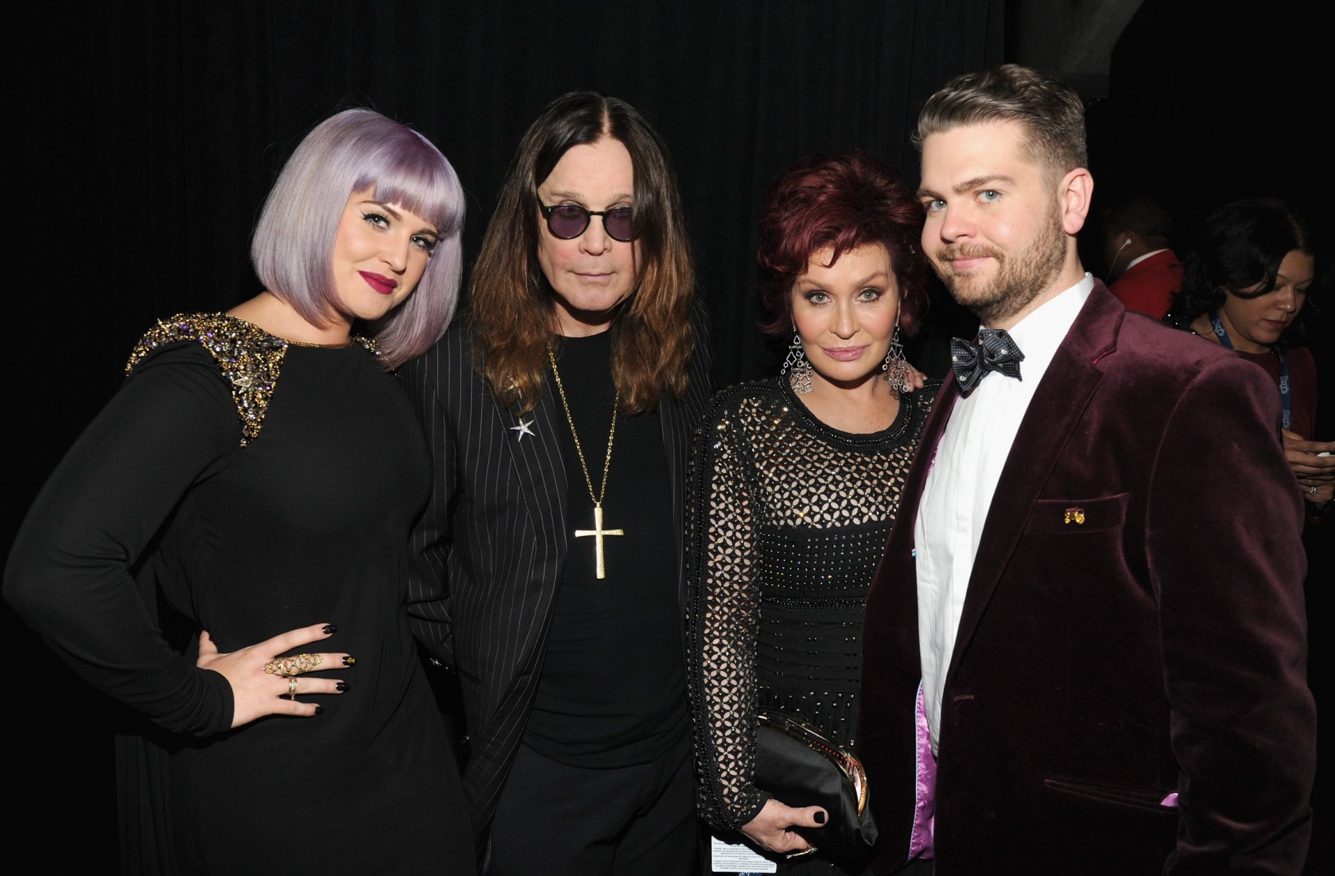 Kelly Osbourne, Ozzy Osbourne, Sharon Osbourne and Jack Osbourne attend the 56th GRAMMY Awards in 2014