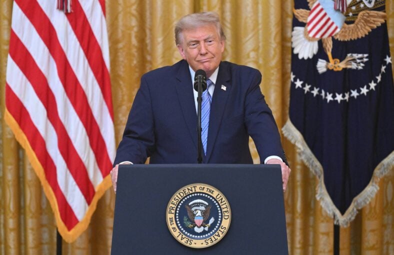 President Donald J Trump addresses the nation