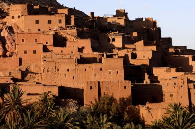 This picture shows a partial view of the historic ksar (fortified village) of Ait Benhaddou, known for its earthen clay architecture and listed as a UNESCO World Heritage site since 1987, in Morocco's southern province of Ouarzazat on November 22, 2024. (Photo by AFP) (Photo by -/AFP via Getty Images)