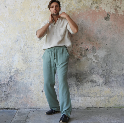 A pair of custom-made organic cotton gauze pants