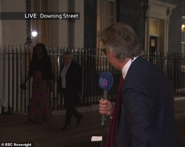 New ministers Miatta Fahnbulleh and Angela Eagle walked the wrong way as they left Downing Street moments after their appointments, as BBC Newsnight's Nick Watt watched on