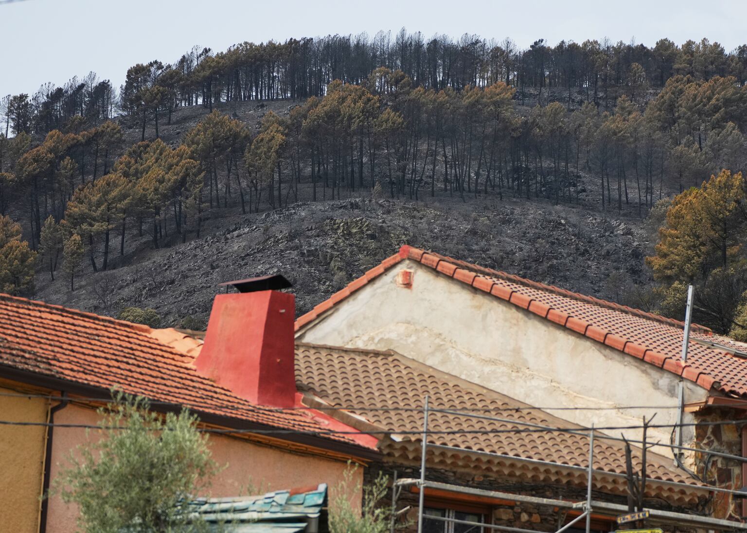 A wildfire has scorched tens of thousands of hectares in Spain (Manu Fernandez/AP)