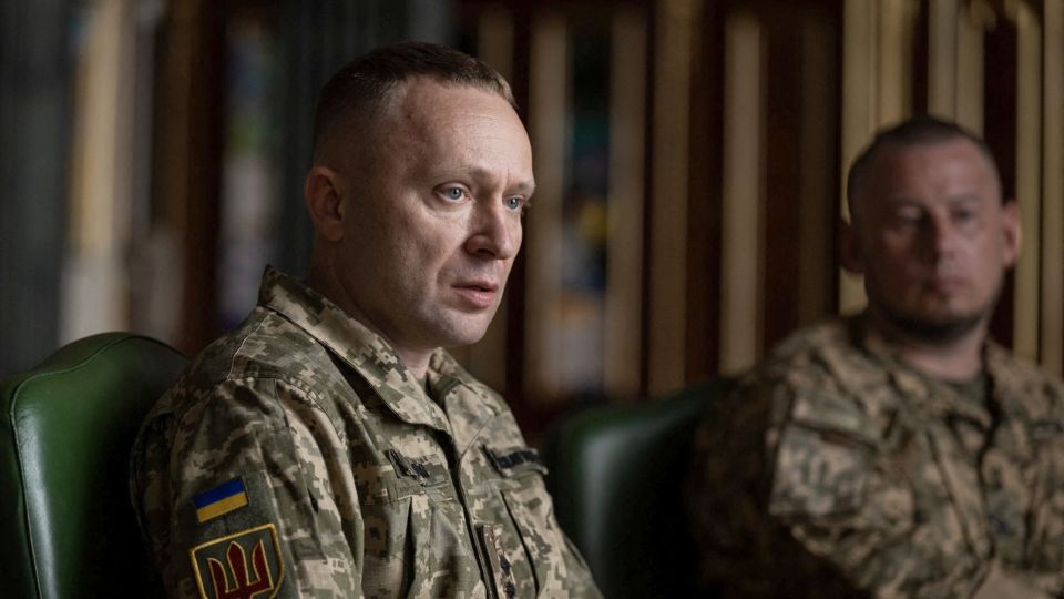 Maj. Gen. Mykhailo Drapatyi attends a meeting with Zelensky in Kyiv on Monday. - Ukrainian Presidential Press Service/Reuters