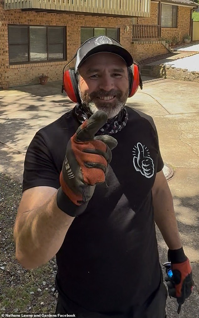 Gardener Nathan Stafford (pictured) has amassed a huge following on social media helping vulnerable Australians clean up neglected homes and yards