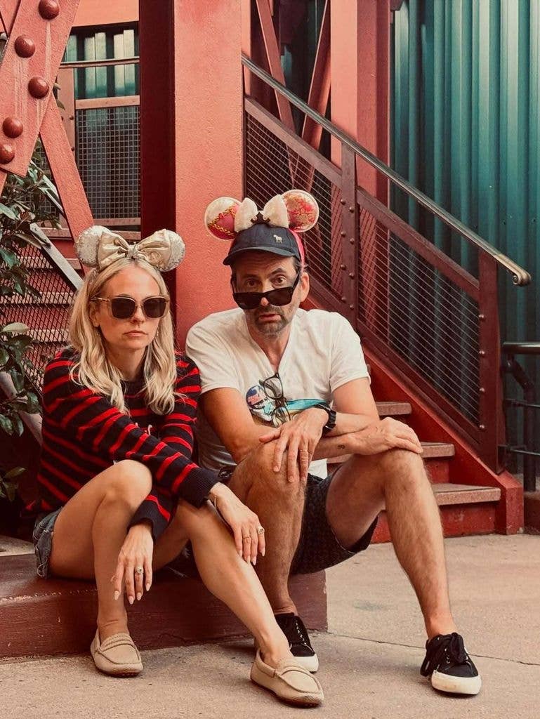 The husband and wife duo rocked a pair of Mickey Mouse ears