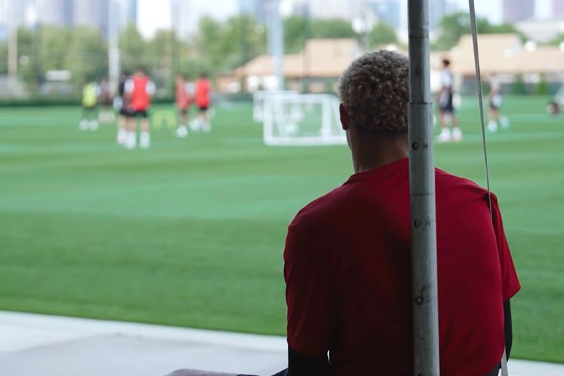 Hugo Ekitike watched his teammates get to work
