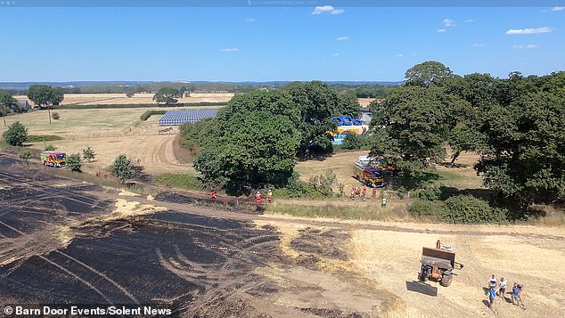 Fire crews were dampening down the fire when an area reignited at around 5pm – forcing crews to return to the scene