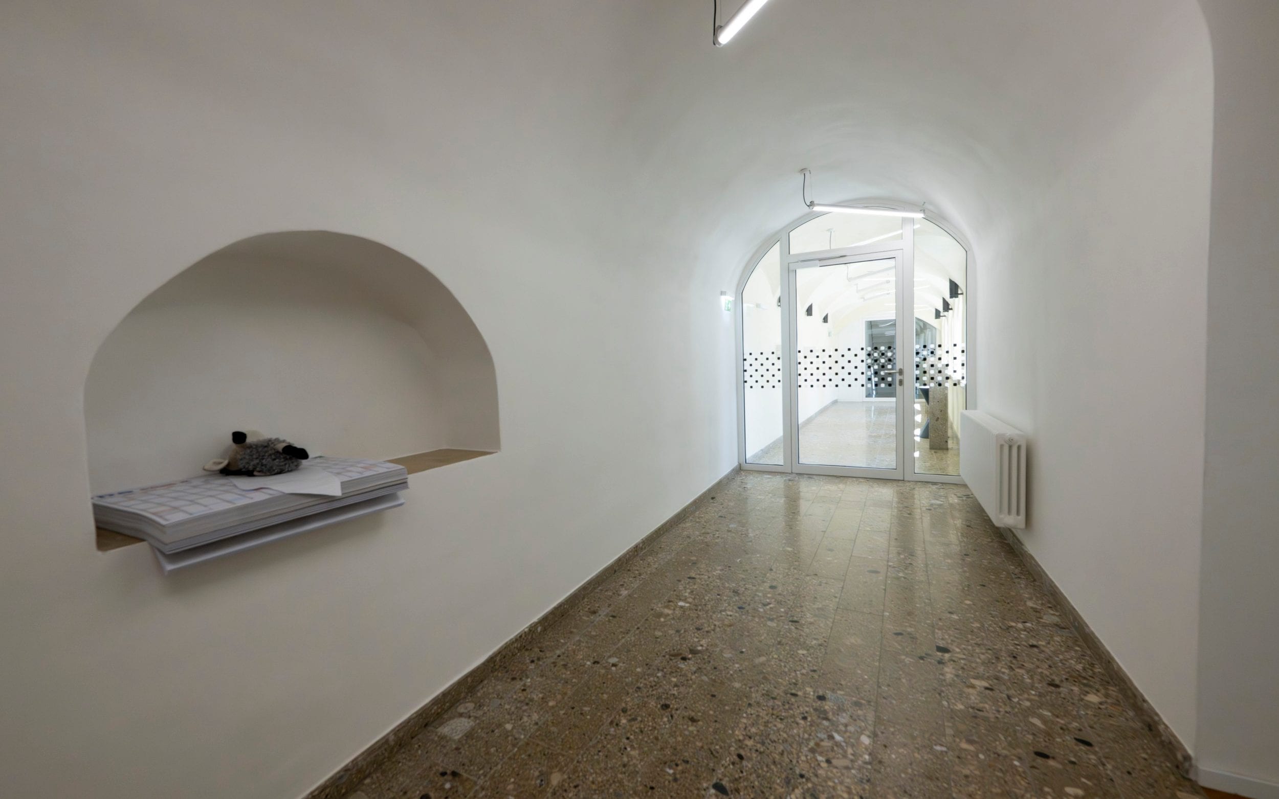 A view of a hallway inside the station