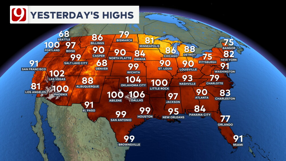 Not as hot today with a weak cool front! Your Wednesday forecast here