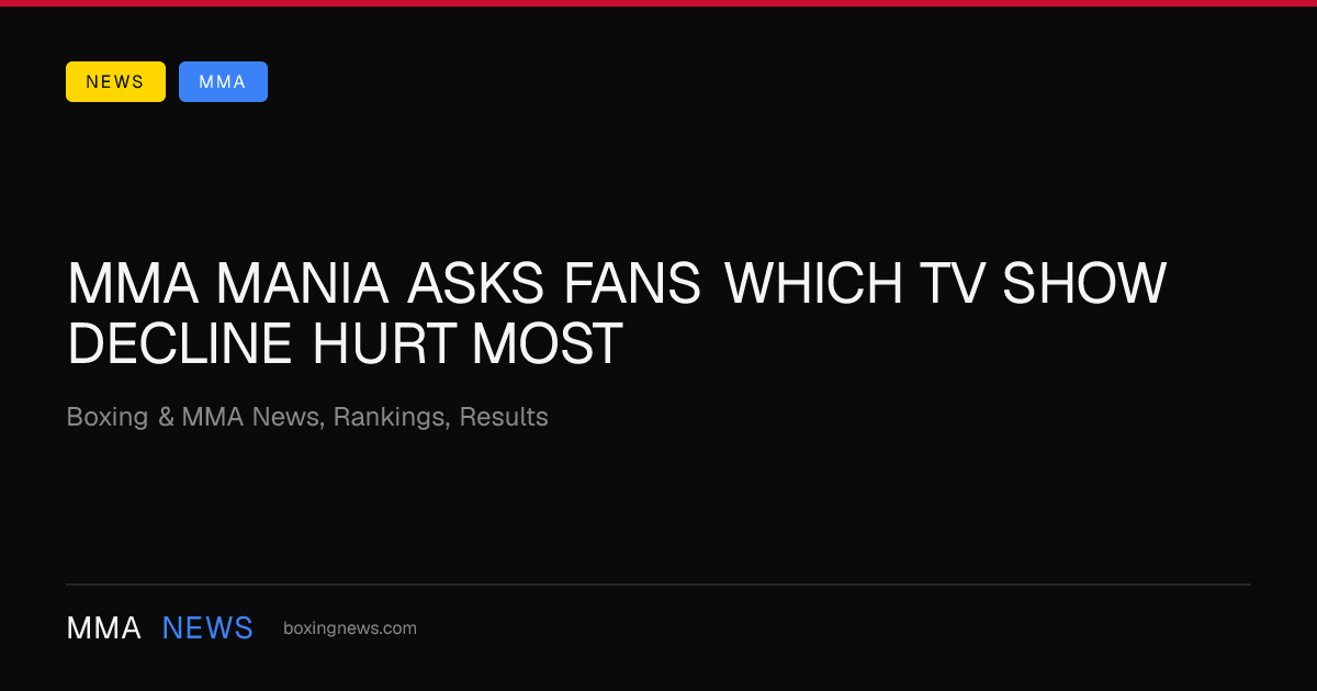 MMA Mania asks fans which TV show decline hurt most