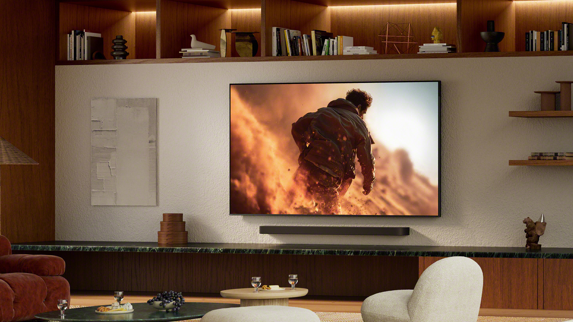 Lifestyle image of Sony Bravia 7 II True RGB TV in living room environment