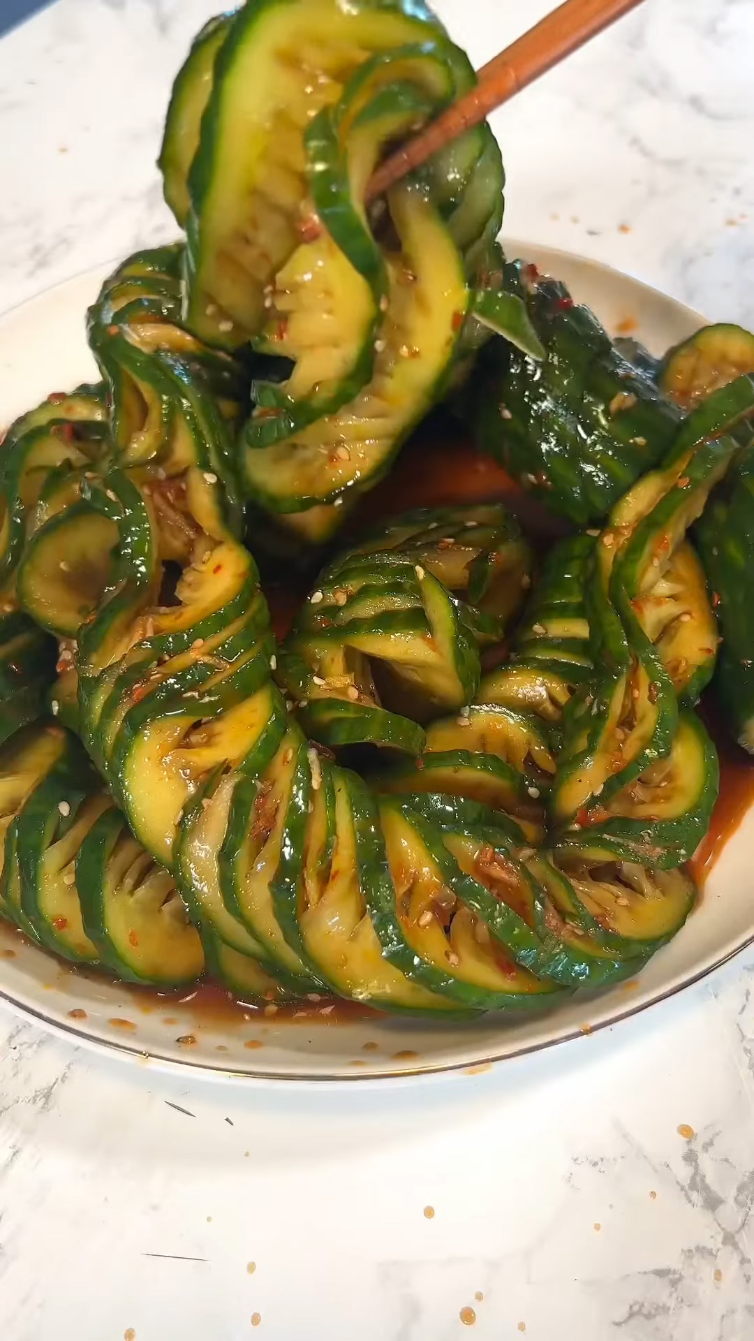 Chinese cucumber salad with a fresh crunch