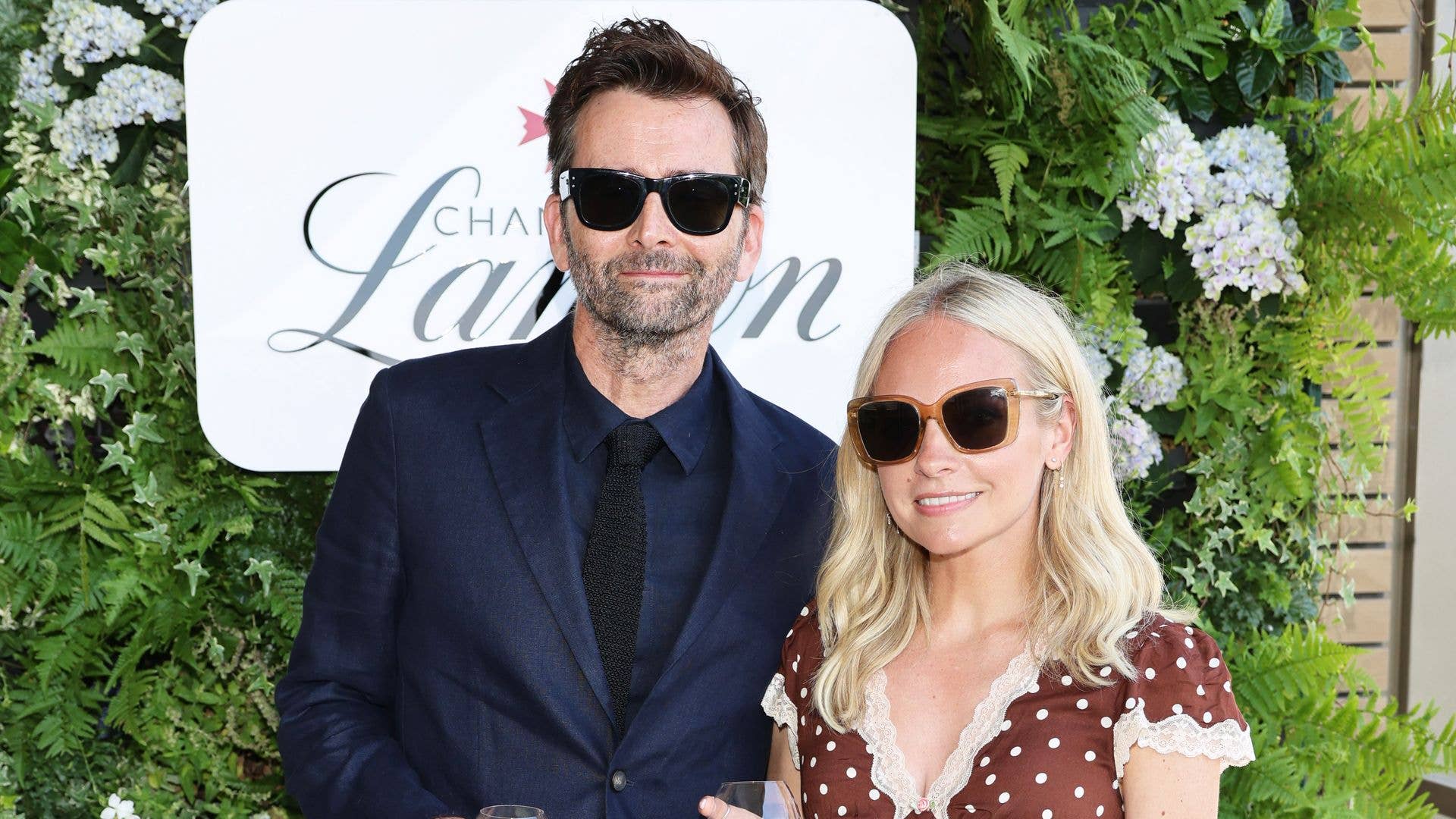 WIMBLEDON, ENGLAND - JULY 12: David Tennant (L)and Georgia Tennant join Champagne Lanson at The Championships in Wimbledon on July 12, 2026 in Wimbledon, England. (Photo by Max Cisotti /Dave Benett/Getty Images for Champagne Lanson)