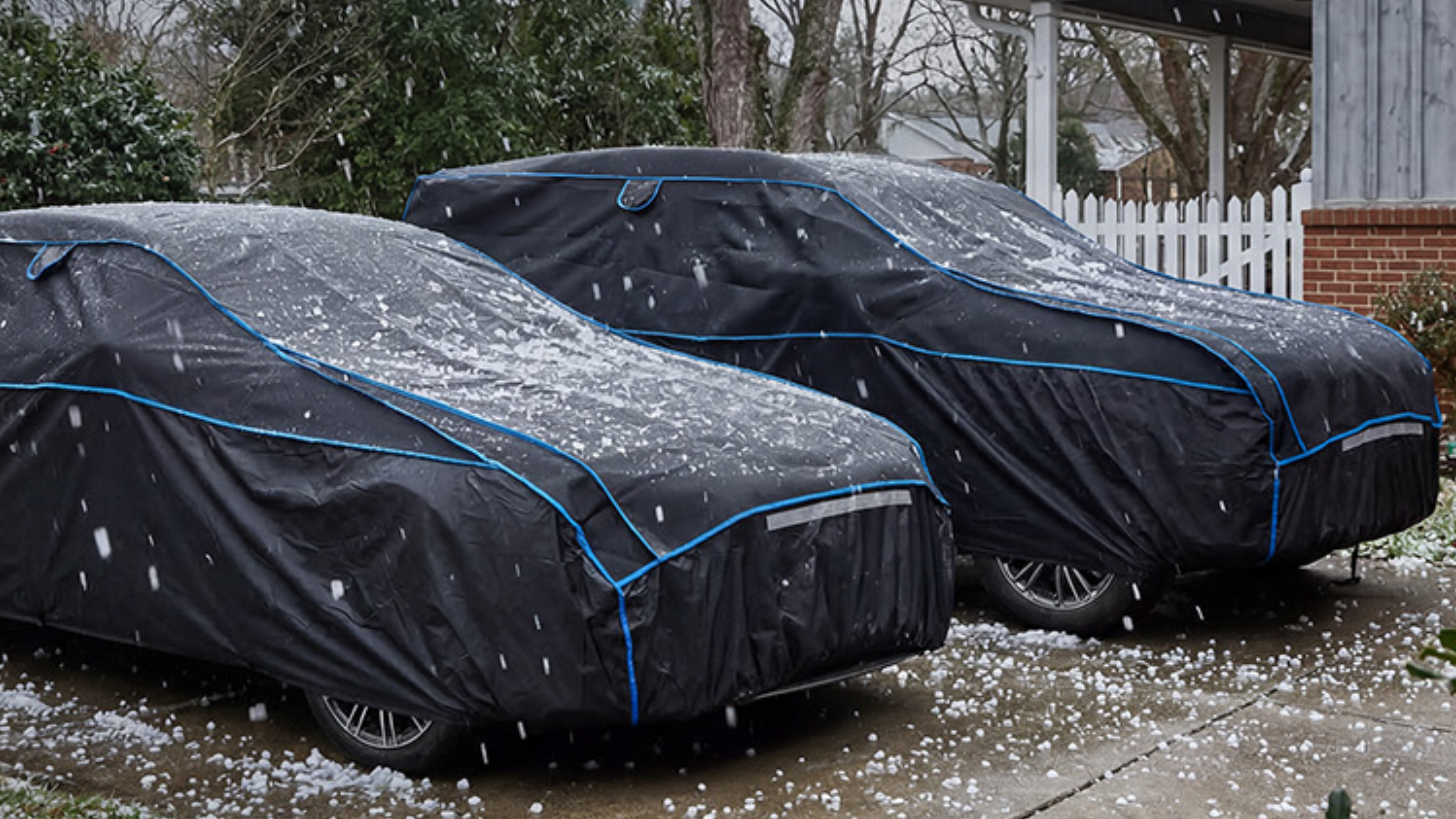 I don't have a garage, so this $150 hail cover is how I'm protecting my car