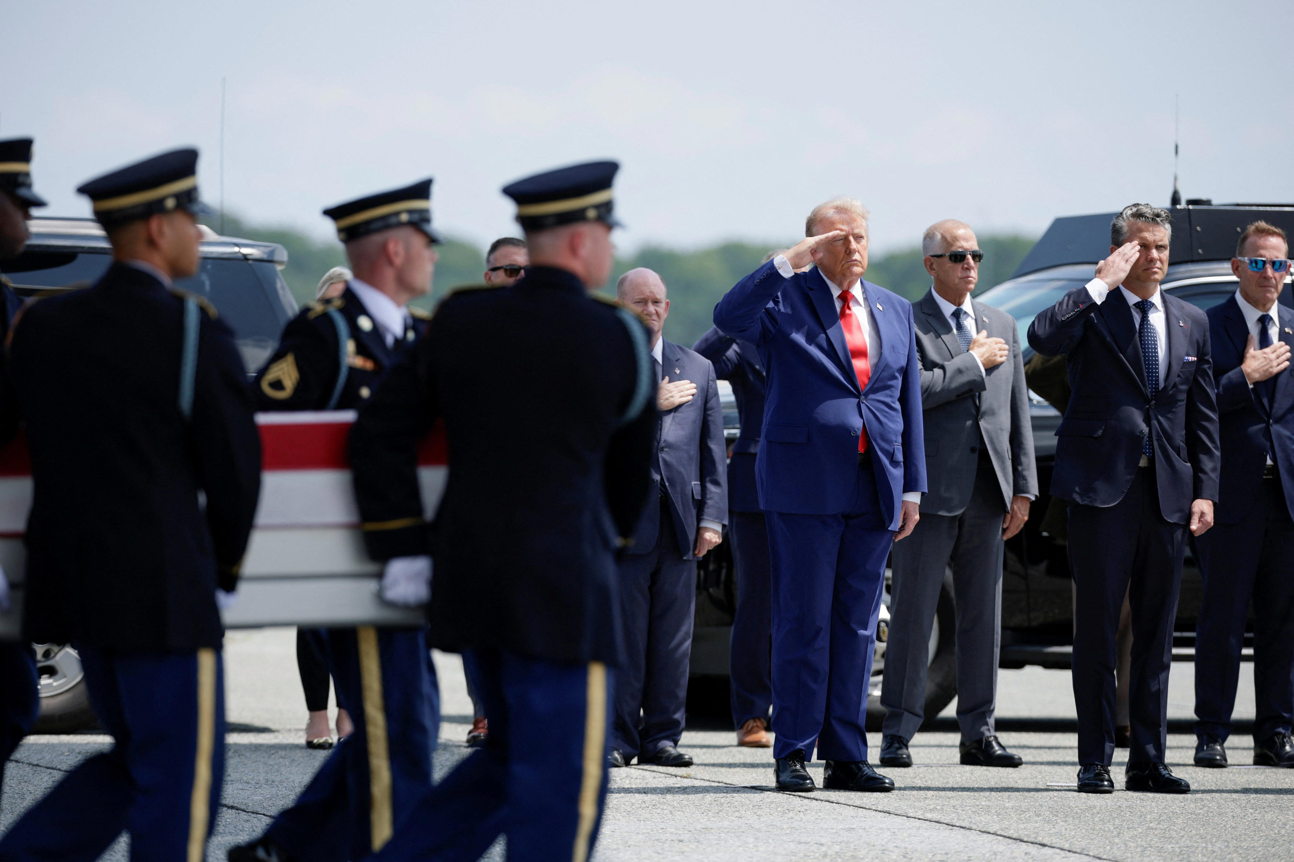 Trump honors return of four US soldiers killed in Iran war