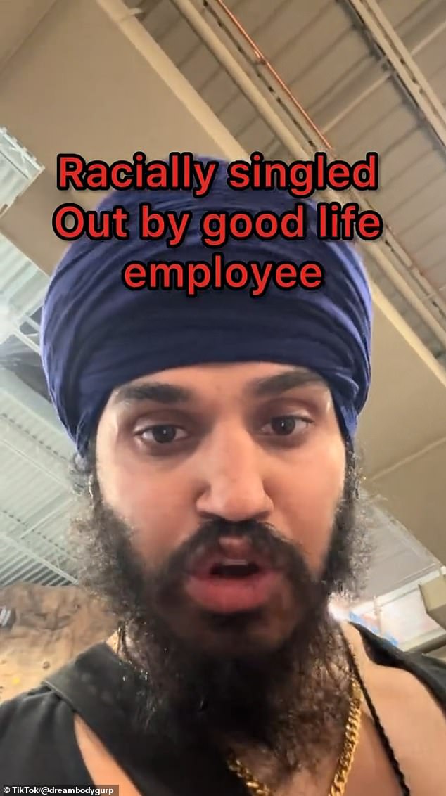 Canadian Sikh Gurpartap Singh Sangha recorded himself getting kicked out of a GoodLife Fitness gym in Windsor for wearing a ceremonial kirpan knife. He is pictured in the video