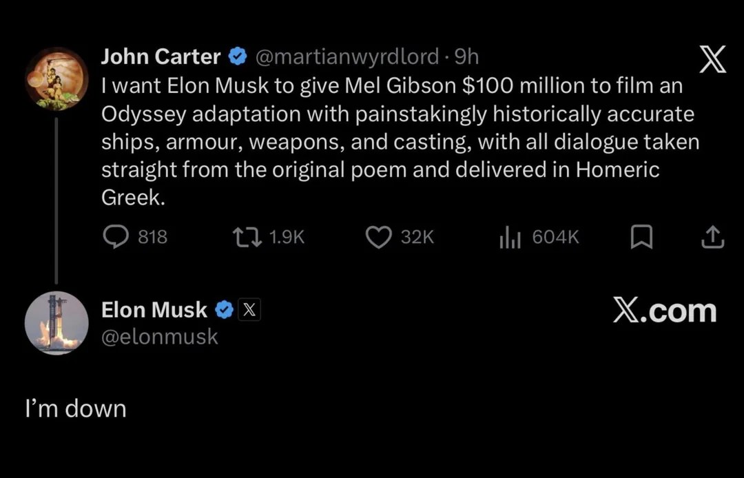 Elon Musk's post on X