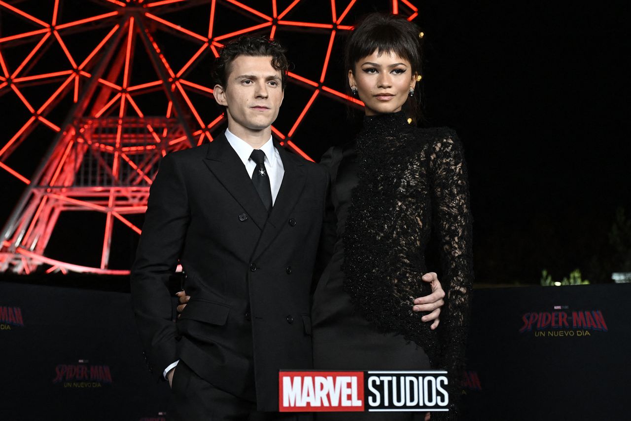 Tom Holland and US actress Zendaya pose during a fan event for the upcoming film Spider-Man: Brand New Day at Aztlan Feria de Chapultepec in Mexico City on July 20, 2026