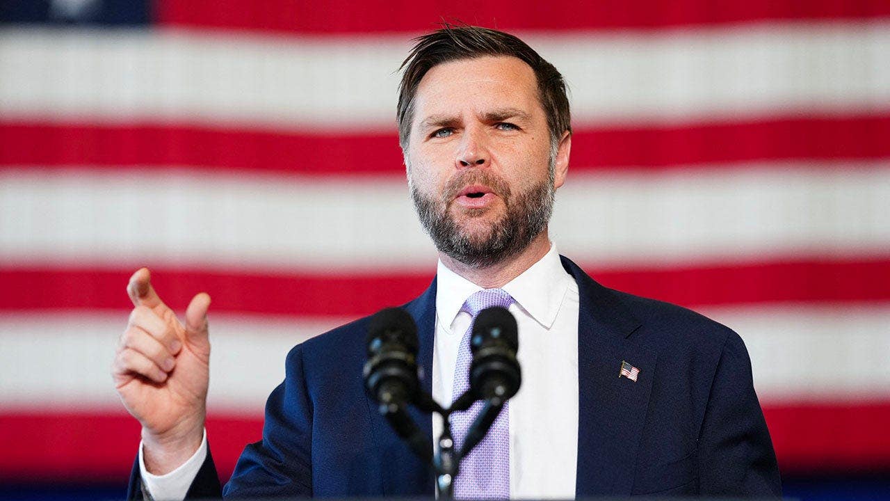 JD Vance speaks at Naval Air Station Oceana in Virginia Beach, Virginia.