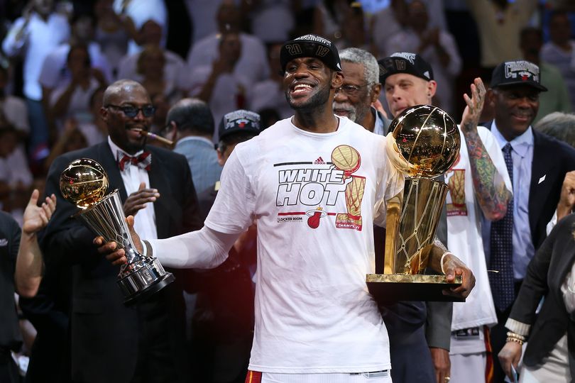 James won two NBA titles with the Heat