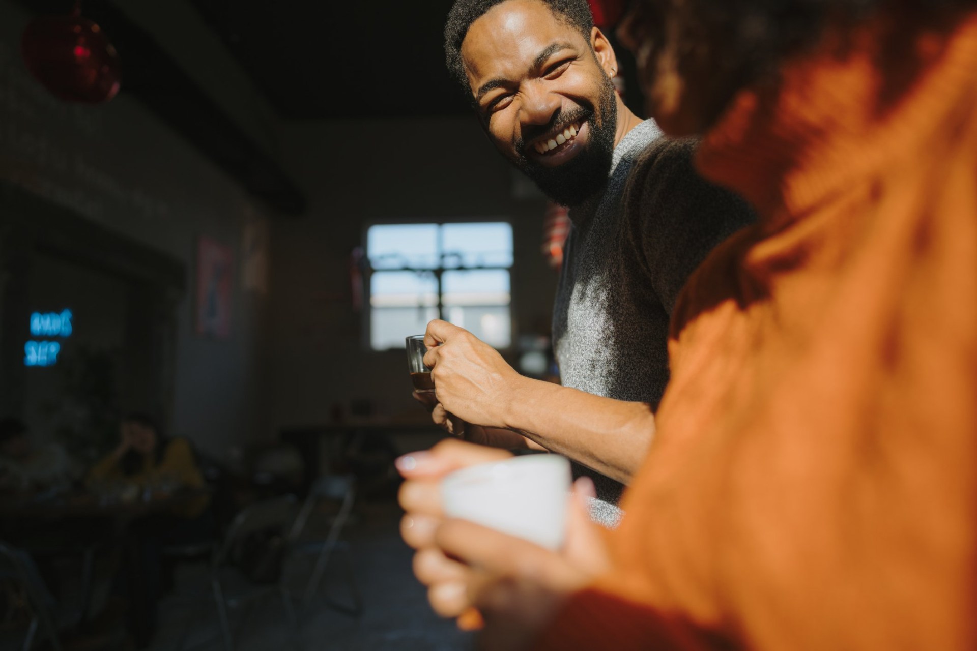 Photo of a couple who enjoy good coffee and each other's company