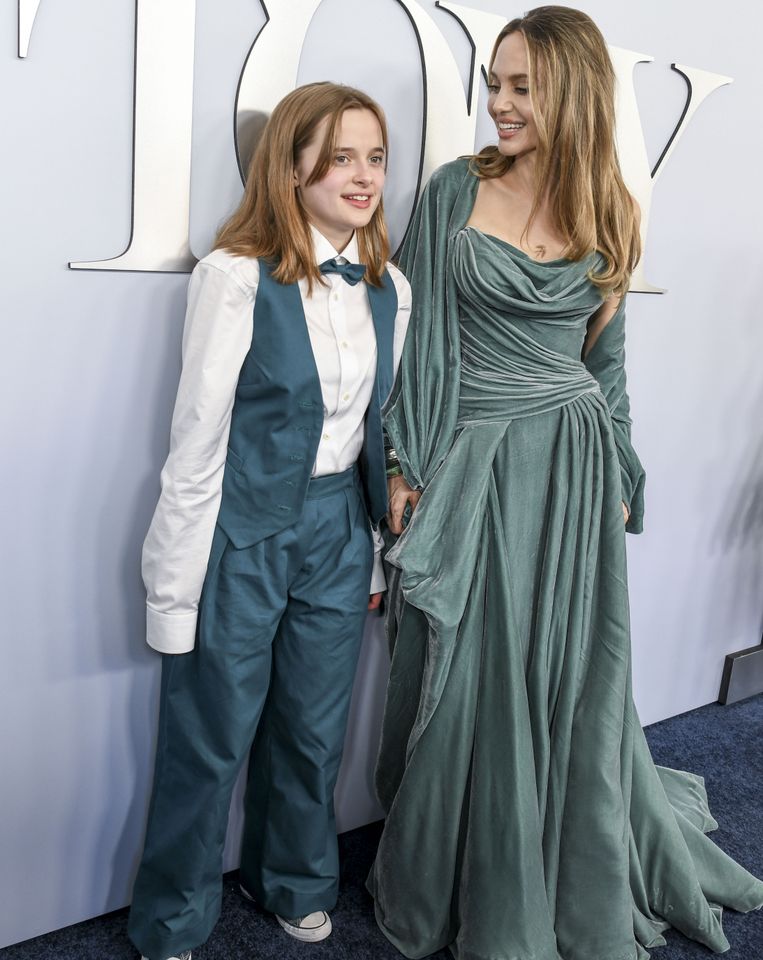 Angelina Jolie and her daughter Vivienne Jolie-Pitt arrive for the 2024 Tony Awards at Lincoln Center in New York on June 16, 2024.