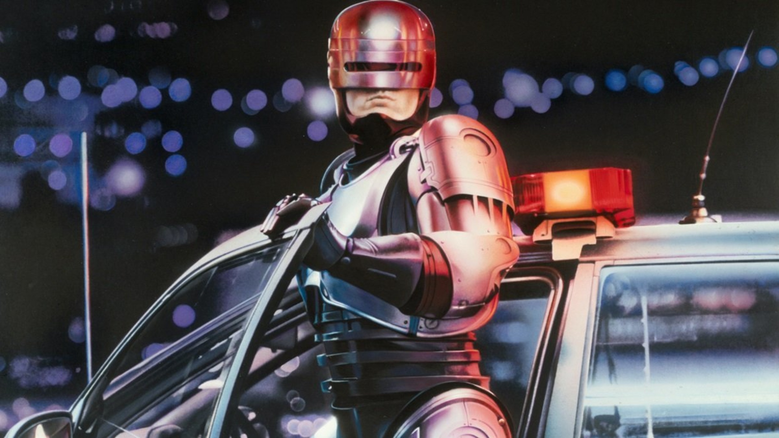 Peter Weller as Robocop in the 1987 film of the same name.
