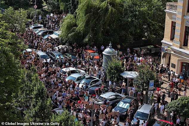 Thousands of Ukrainians took to the streets to protest President Volodymyr Zelensky's decision to fire his popular defence minister