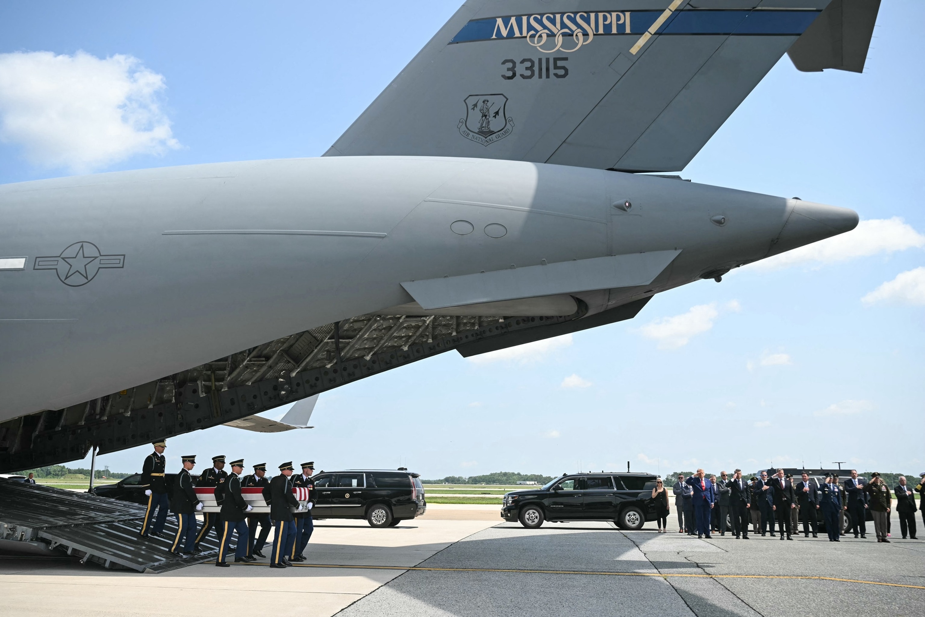 Trump attends dignified transfer of service members Wednesday