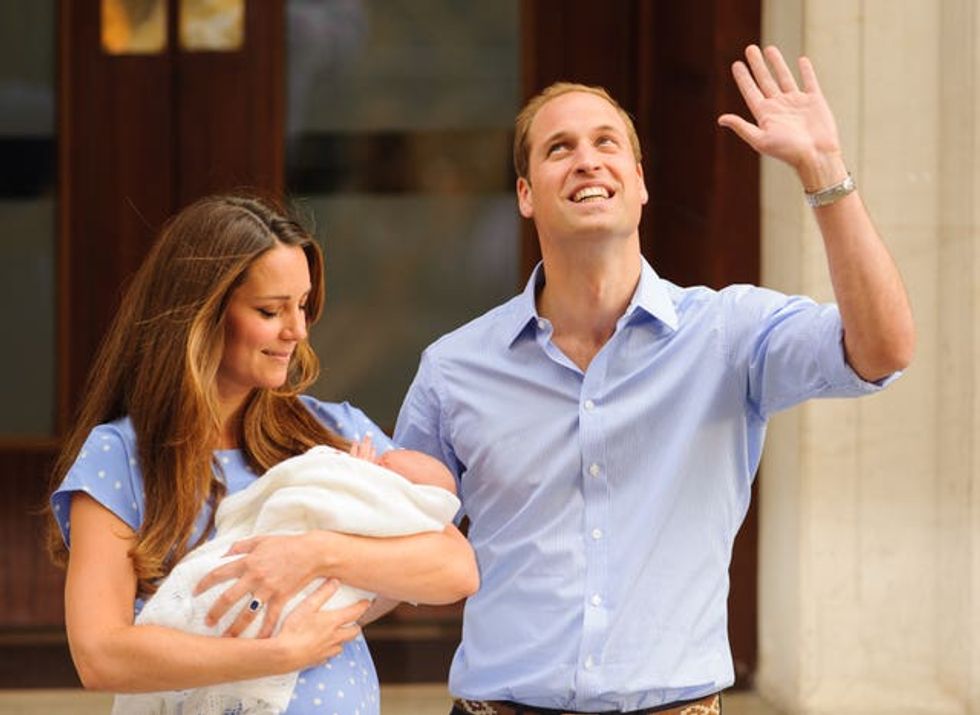 William and Kate leave the Lindo Wing of St Mary’s Hospital in London, with their newborn son, Prince George in 2013 (Dominic Lipinski/PA) (PA Archive/PA Images - Dominic Lipinski)