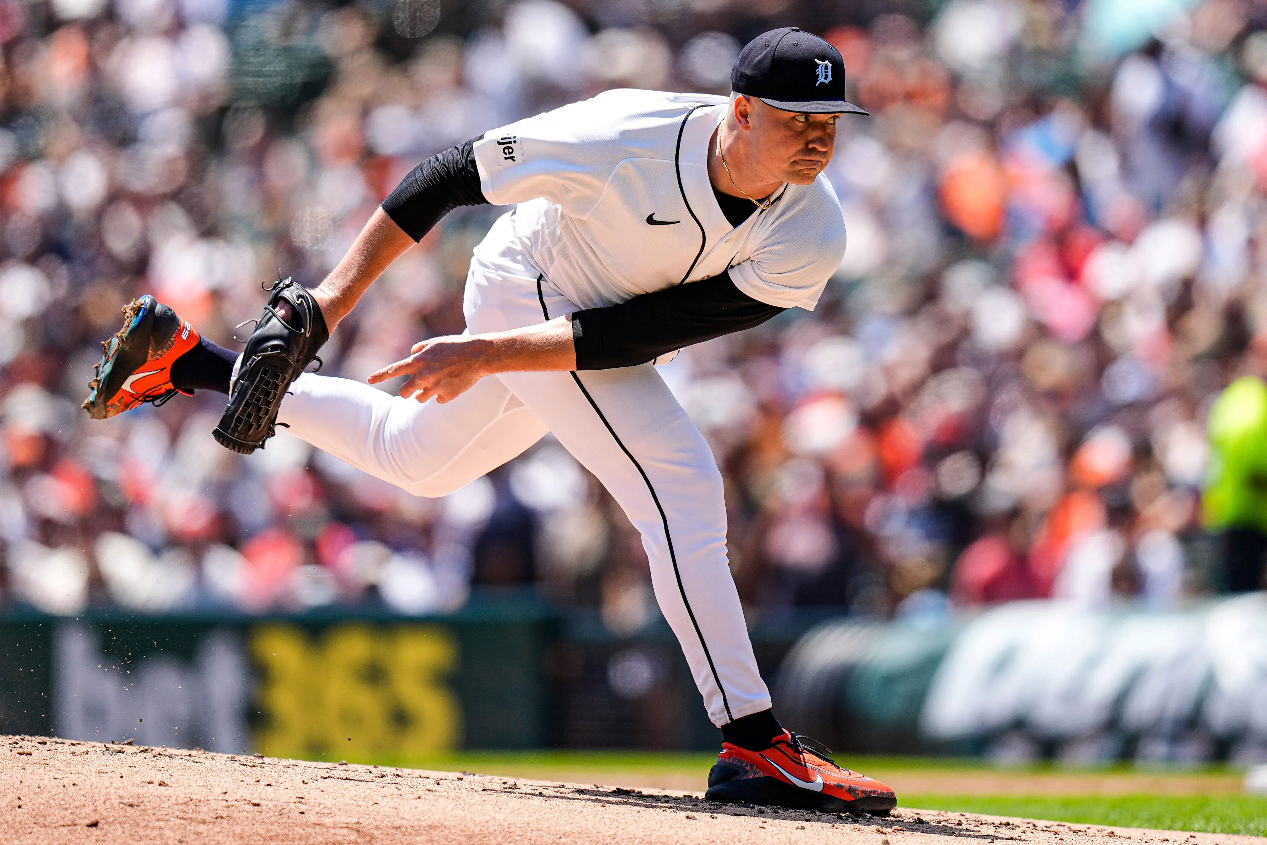 Detroit Tigers pitcher Tarik Skubal throws a pitch against the Philadelphia Phillies during the first inning at Comerica Park in Detroit on Sunday, July 12, 2026. © Junfu Han / USA TODAY NETWORK via Imagn Images | Source: Lastwordonsports.com - Augustus Oswald, Site Editor