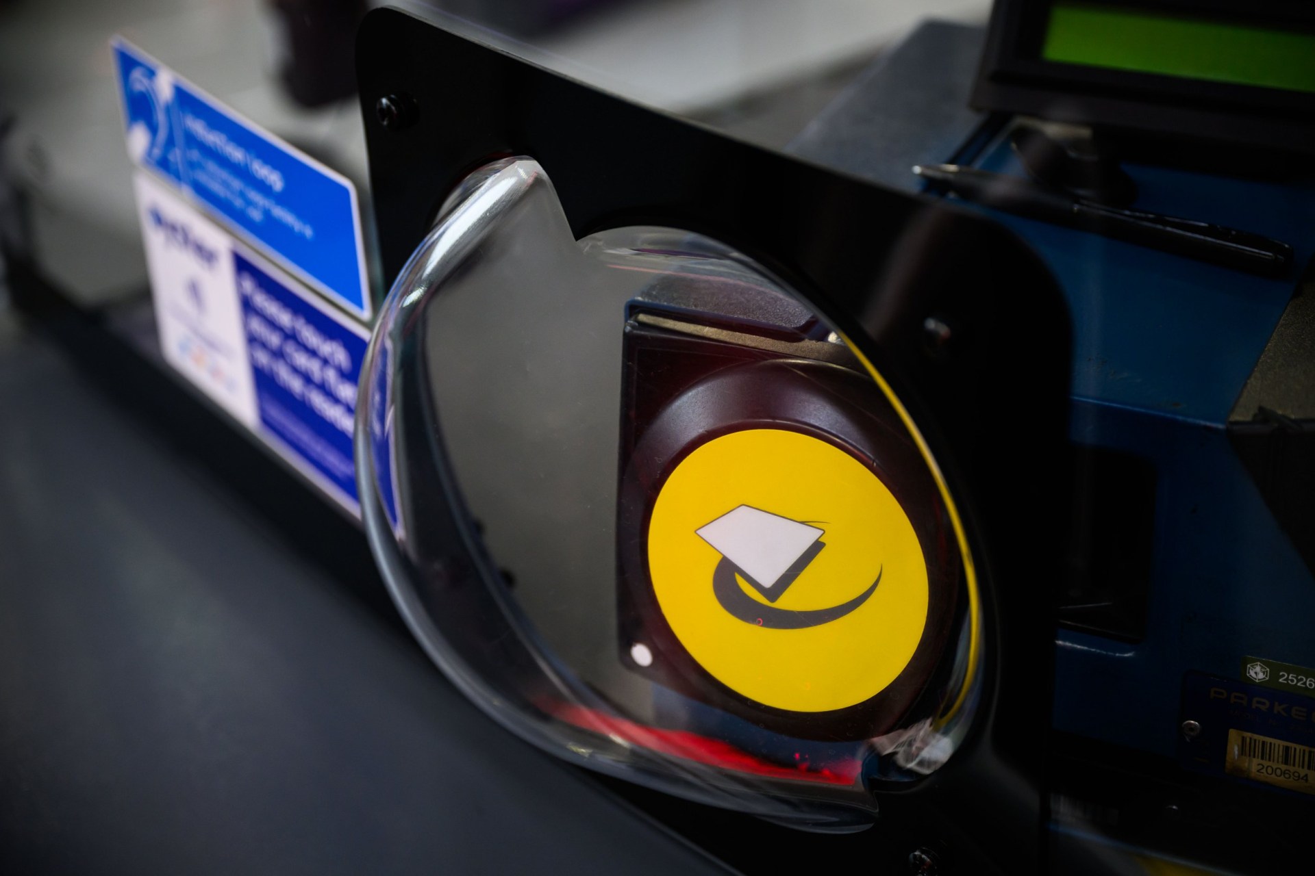 LONDON, ENGLAND - JUNE 08: Signage for the contactless payment and Oyster card system is seen on a demonstration London bus on day one of London Tech Week at Olympia on June 08, 2026 in London, England. Attracting the world's leading tech companies including Microsoft, Amazon Web Services, and Google Cloud, London Tech Week brings together industry innovators, policymakers, and investors to discuss the latest breakthroughs in the world of tech. This year the Deep Tech Stage features innovations in the fields of space, robotics, sciences, quantum and AI. (Photo by Leon Neal/Getty Images)
