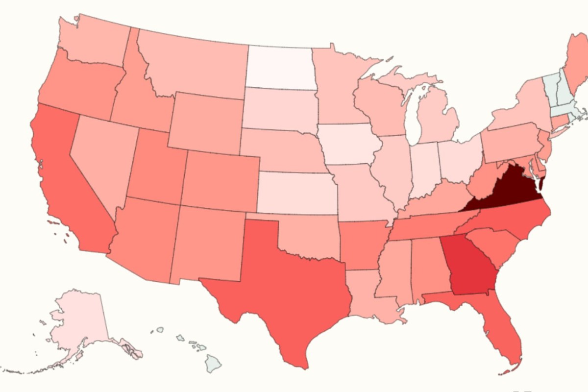 Map ranks where data centers could impact endangered species