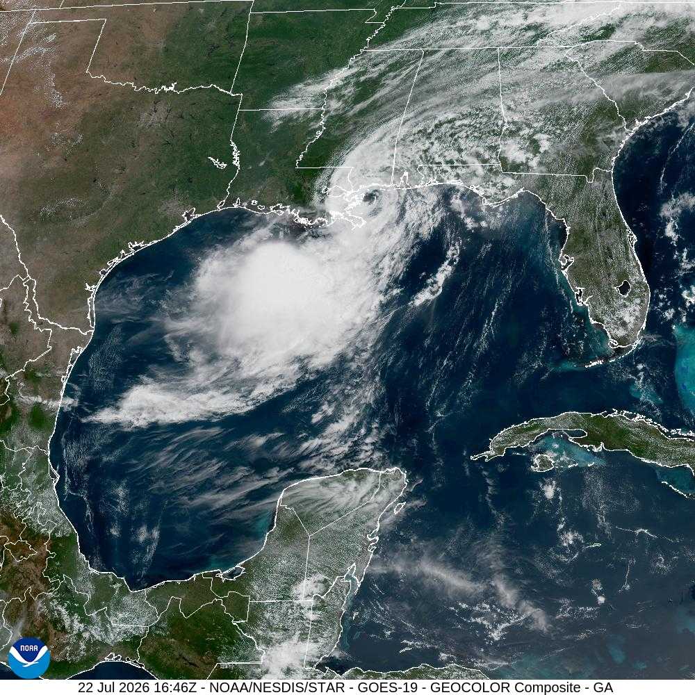 Tracking Tropical Storm Bertha: Satellite view