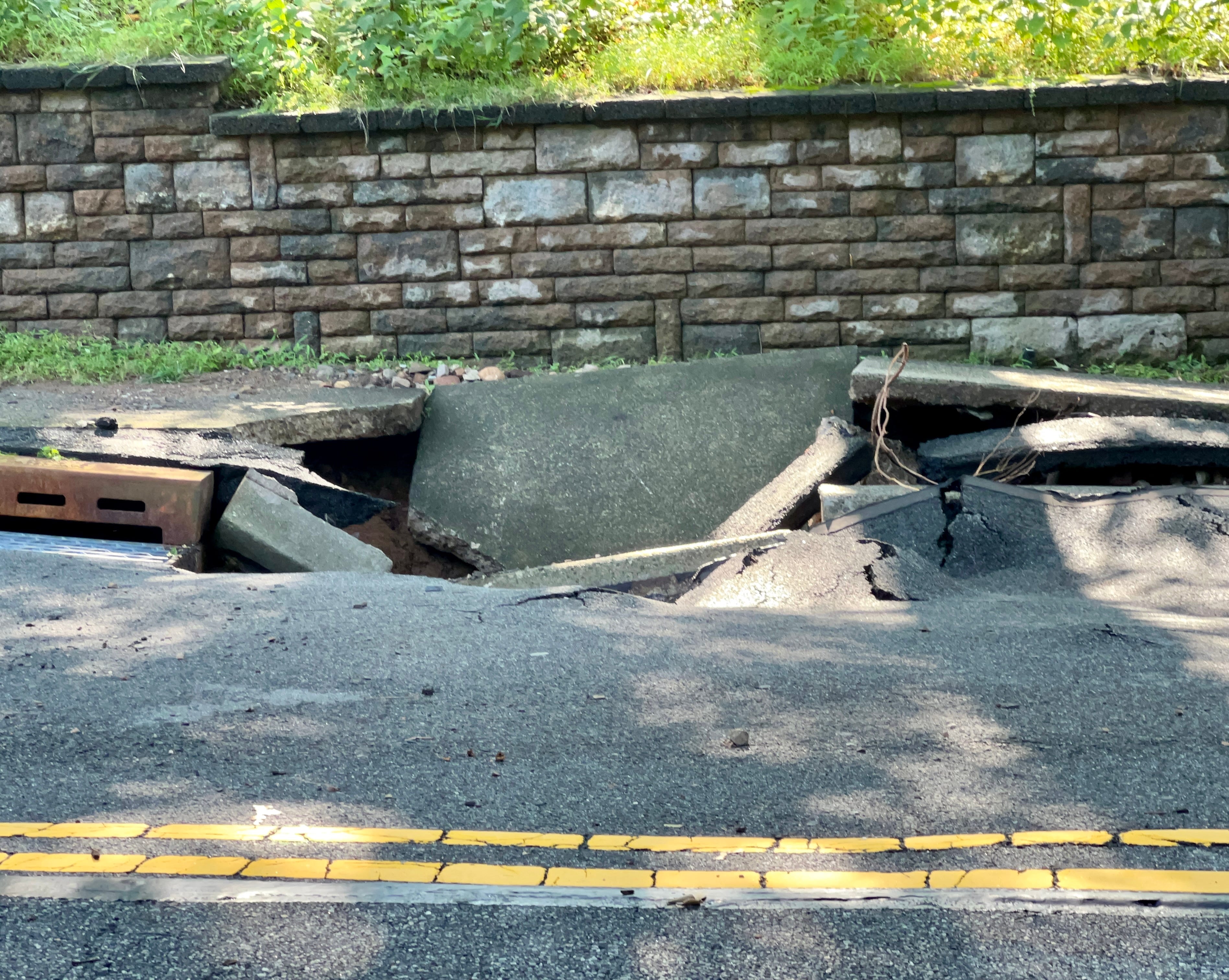See sinkhole damage caused by torrential rain in North Jersey