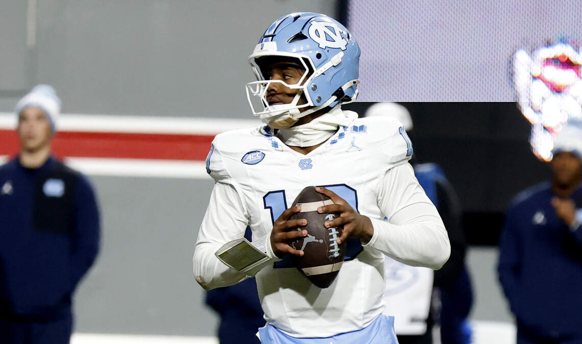 UNC quarterback Au'Tori Newkirk in action during the second half of N.C. State’s 42-19 victory over UNC at Carter-Finley Stadium in Raleigh, N.C., Saturday, Nov. 29, 2025.