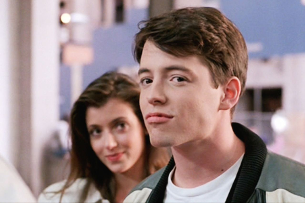 Mia Sara as Sloane Peterson and Matthew Broderick as Ferris Bueller.