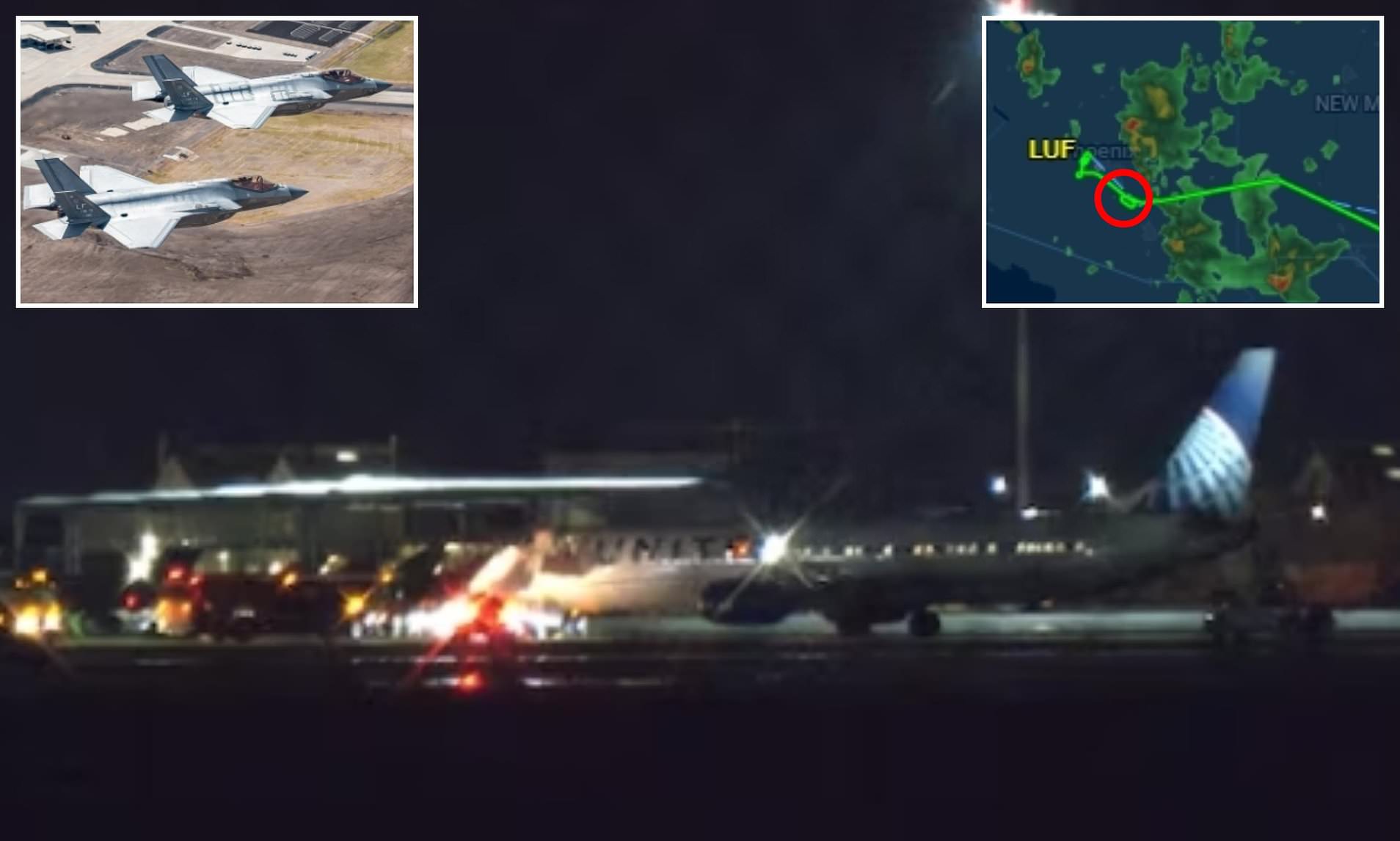 United plane makes emergency landing at secretive air force base