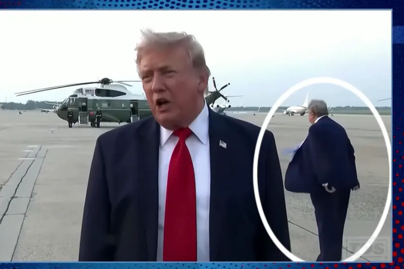 'Backup Trump' spotted waiting behind president in shocking footage on Jon Stewart show