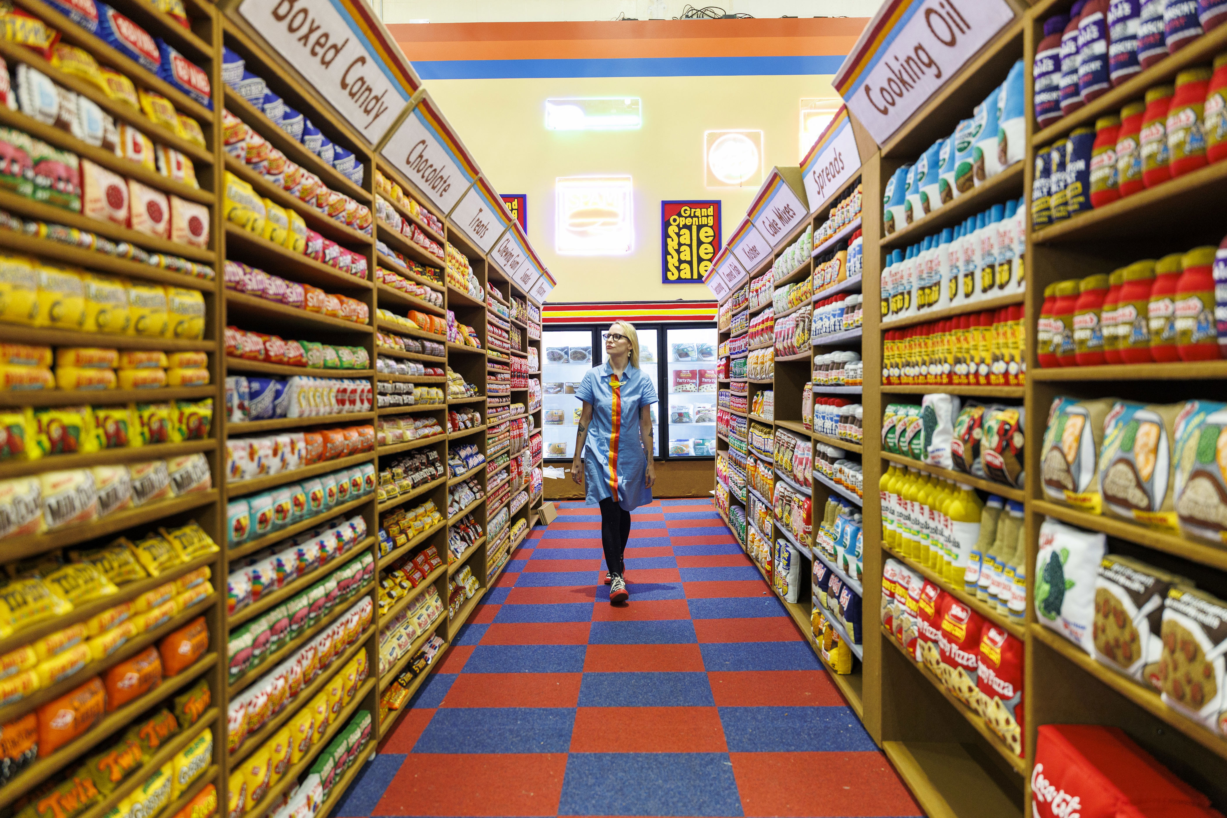 Lucy Sparrow transforms a supermarket into a felt wonderland