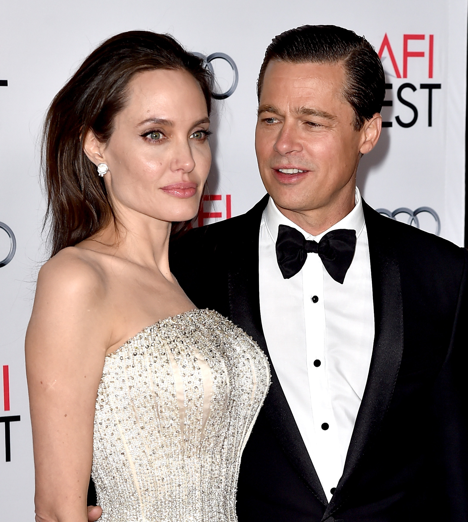 Angelina Jolie Pitt and Brad Pitt at the AFI Fest 2015 opening night gala.