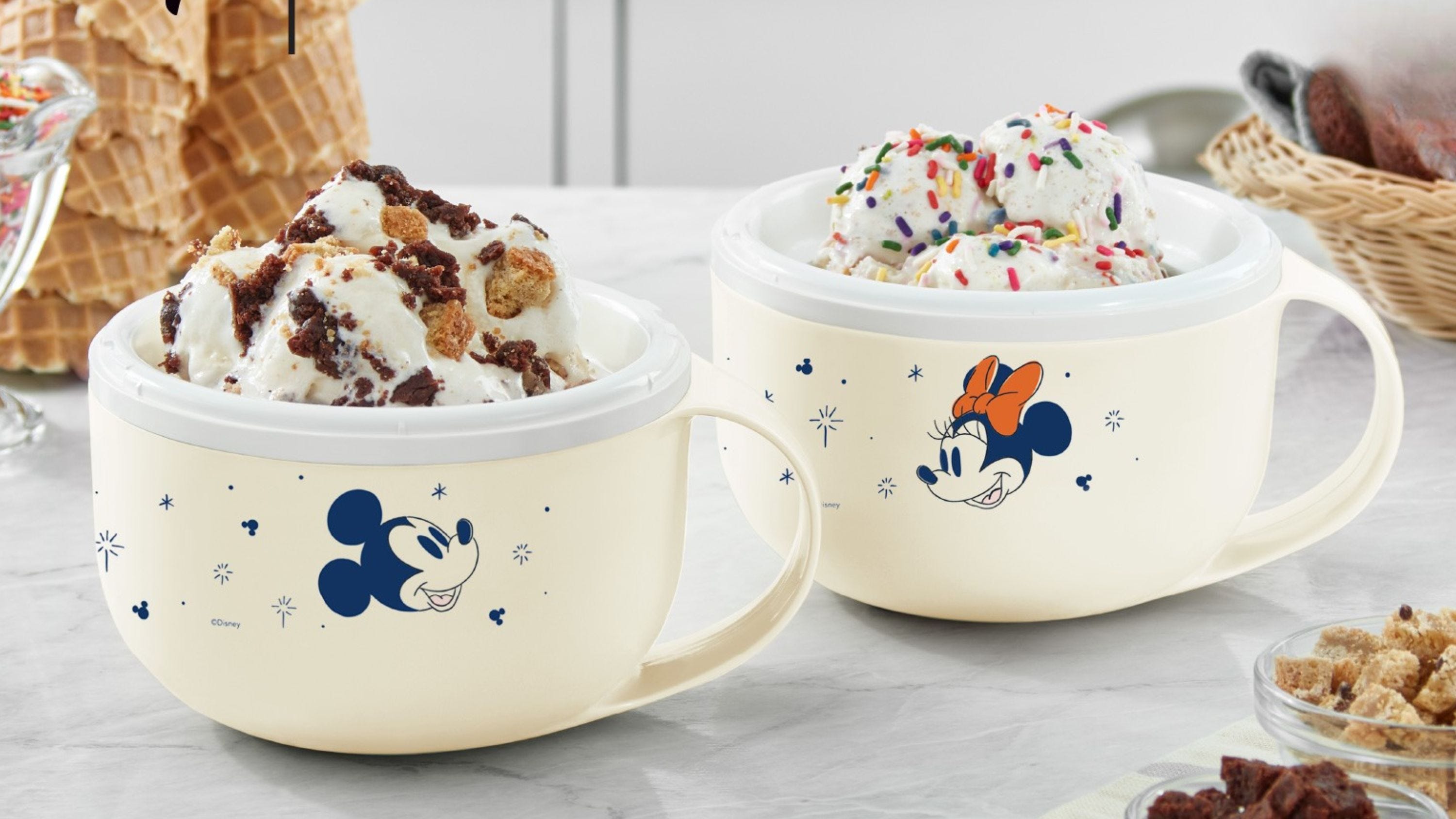 Dash Disney Mickey & Minnie Mouse My Mug Ice Cream Maker 2-Pack Bundle