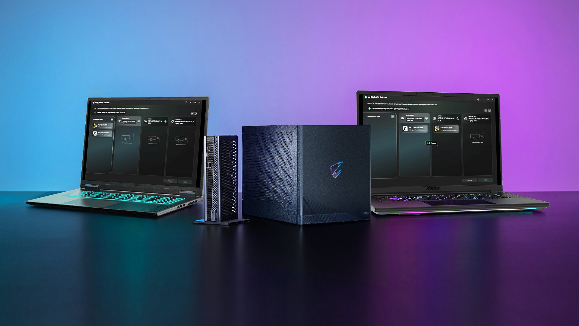 GIGABYTE laptops and AI BOXes