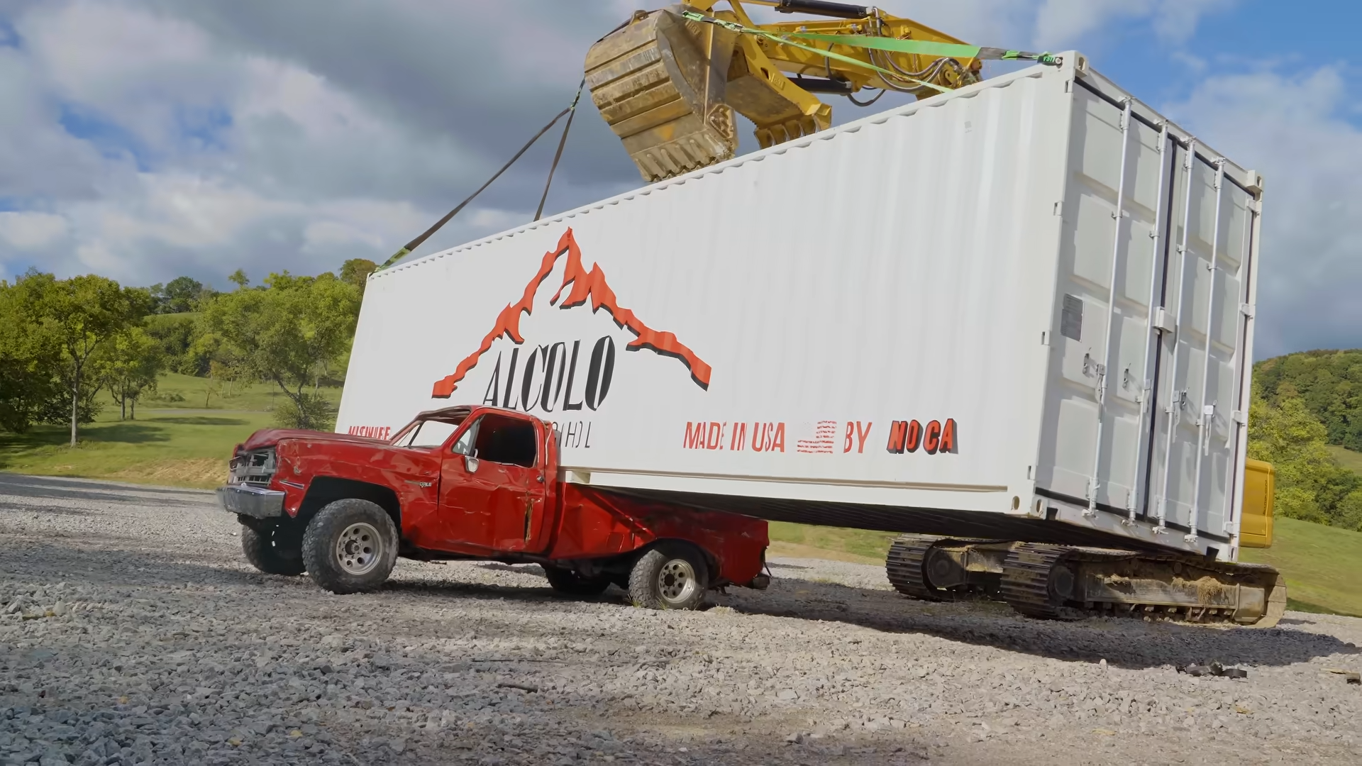 Watch what happens when a truck tries to haul a 5,000-lb container