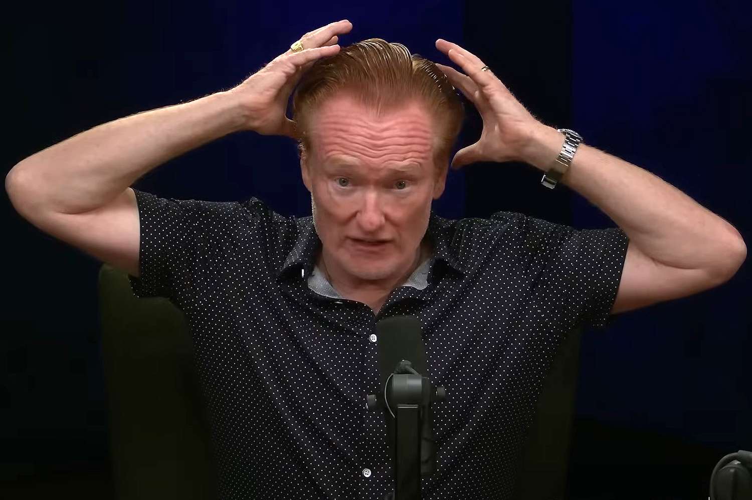 Conan O’Brien reveals his new hairdo is the result of a sunscreen mishap at the Obama Presidential Center event (exclusive)