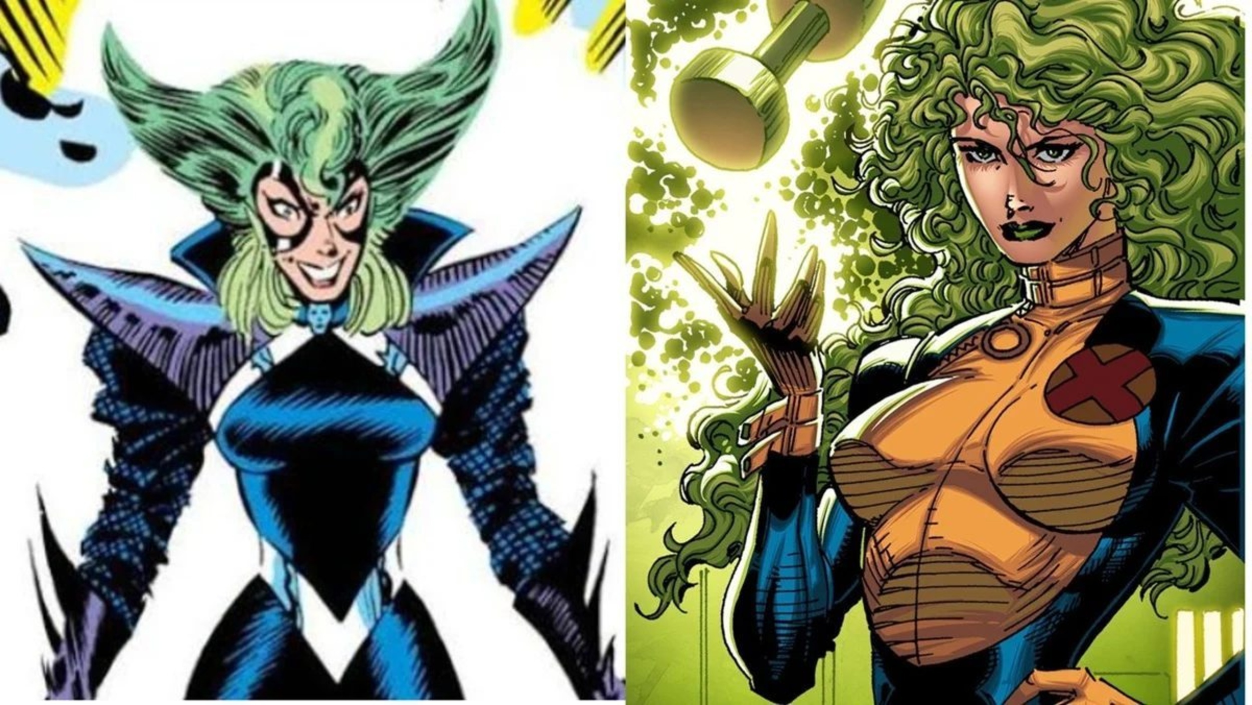 (Left) Lorna Dane as Malice (Right) Lorna Dane in X-Factor