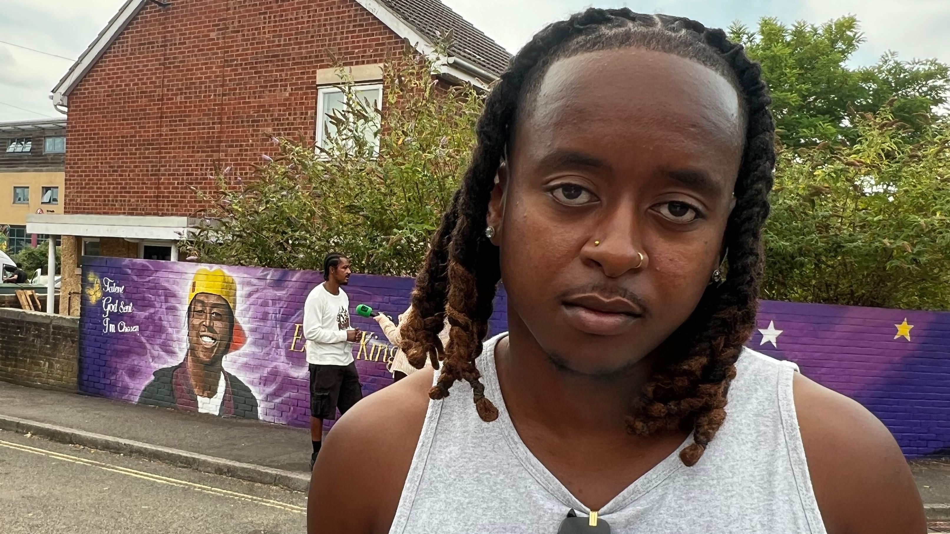 Elliot Kinuthia said he was pleased to see his brother's "infectious" smile captured by the mural
